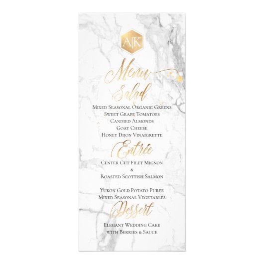 PixDezines Marmer/Nep Gouden Bijenkorf Menu (Voorkant)