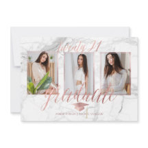 PixDezines Marmer Nep Roze Goud Afstuderen