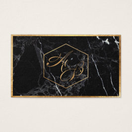 PixDezines Marmer + Nepgoud Elegante Schrift / Cad Visitekaartje