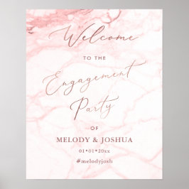 PixDezines Marmer Roze Goud  Welkom Verloofde Poster