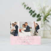 PixDezines Marmer+Roze Save the Date Briefkaart (Staand voorkant)