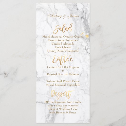PixDezines Marmer/Shine Menu/Faux Gold Menu (Achterkant)