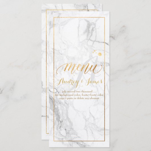 PixDezines Marmer/Shine Menu/Faux Gold Menu (Voorkant / Achterkant)