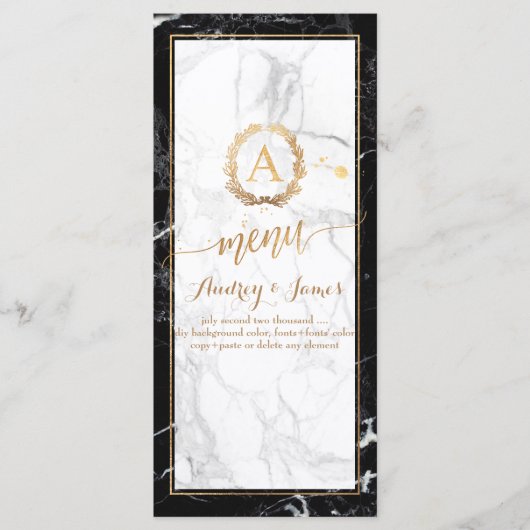 PixDezines Marmer/Shine Menu/Faux Gold Menu (Voorkant)