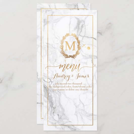 PixDezines Marmer/Shine Menu/Faux Gold Menu (Voorkant / Achterkant)