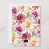 PixDezines Marmer+Waterverf Flowers/Doopsel Kaart (Achterkant)