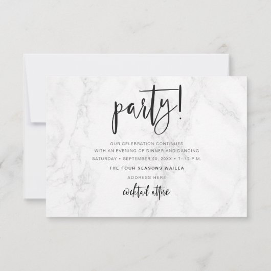 PixDezines Marmeren Bar Mitzvah ✡ Viering RSVP Kaartje (Achterkant)