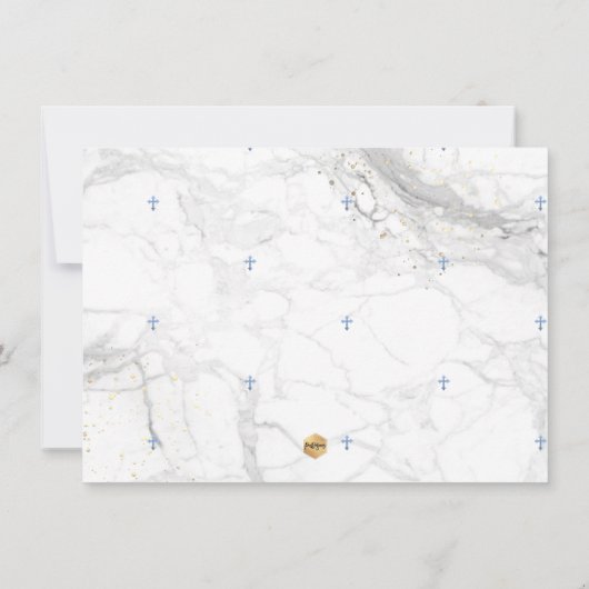 PixDezines Marmeren Kruisdoop 1e verjaardag Kaart (Achterkant)