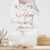 PixDezines Marmeren/Roze Gouden Kroonluchter/Recep Poster (Keuken)