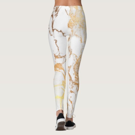 PixDezines Marmeren Slab/Faux Gold Aders Leggings (Achterkant)