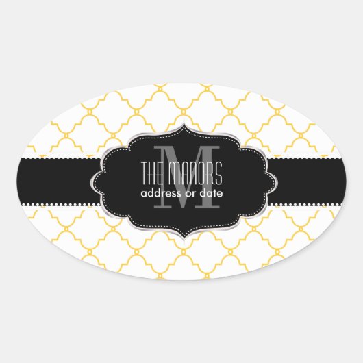 PixDezines Marokkaanse trellis/DIY kleuren Ovale Sticker (Voorkant)