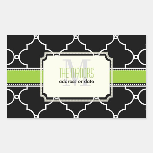 PixDezines Marokkaanse trellis/DIY kleuren Rechthoekige Sticker (Voorkant)