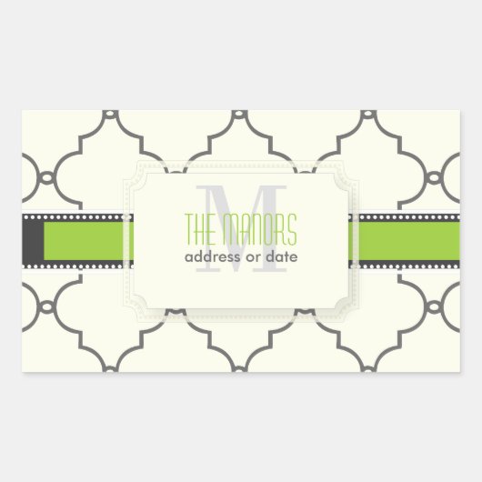 PixDezines Marokkaanse trellis/DIY kleuren Rechthoekige Sticker (Voorkant)