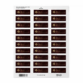 PixDezines Marsala Rode Marmeren ster van David Etiket (Full Sheet)