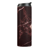 PixDezines MASALA RED MARBLE FAUX ROSE GOLD VEINS Thermosbeker (Gedraaid links)