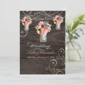 PixDezines MASON JARS/RUSTIC WOOD PANELS Kaart (Staand voorkant)