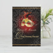 PixDezines MASQUERADE BALL/ROSSI DAMASK/DIY Kaart (Staand voorkant)