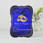 PixDezines Masquerade/Blauw/DIYcolor! Kaart (Staand voorkant)