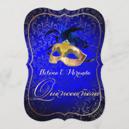 PixDezines Masquerade/Blauw/DIYcolor! Kaart