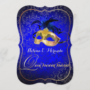 PixDezines Masquerade/Blauw/DIYcolor! Kaart