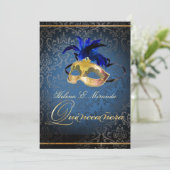 PixDezines Masquerade/Blue/DIY kleur! Kaart (Staand voorkant)