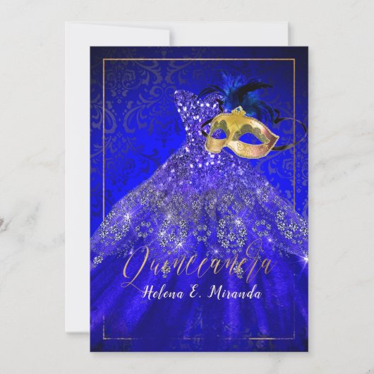PixDezines Masquerade/Blue/DIYcolor! Kaart (Voorkant)