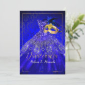 PixDezines Masquerade/Blue/DIYcolor! Kaart (Staand voorkant)