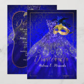 PixDezines Masquerade/Blue/DIYcolor! Kaart (Voorkant / Achterkant)