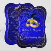 PixDezines Masquerade/Blue/DIYcolor! Kaart (Voorkant / Achterkant)