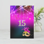 PixDezines Masquerade/Quince/Laserlichten Kaart (Staand voorkant)