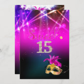 PixDezines Masquerade/Quince/Laserlichten Kaart (Voorkant / Achterkant)