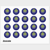 PixDezines matcha groene kroonluchter/DIYachtergro Ronde Sticker (Vel)