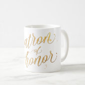 PixDezines Matron of Honor/Faux Gold Foil Script Koffiemok (Voorkant rechts)