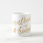 PixDezines Matron of Honor/Faux Gold Foil Script Koffiemok (Center)