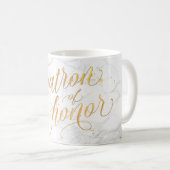 PixDezines Matron of Honor/Marble+Faux Gold/Script Koffiemok (Voorkant rechts)
