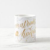 PixDezines Matron of Honor/Marble+Faux Gold/Script Koffiemok (Center)