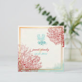 PixDezines  maui coral+seahorse, strand Kaart (Staand voorkant)