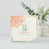 PixDezines  maui coral+seahorse, strand Kaart (Staand voorkant)