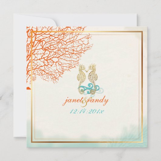 PixDezines  maui coral+seahorse, strand Kaart (Voorkant)