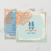 PixDezines  maui coral+seahorse, strand Kaart (Voorkant / Achterkant)