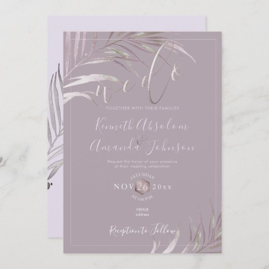 PixDezines Mauve+Lila Palms, dat doen we Kaart (Voorkant / Achterkant)