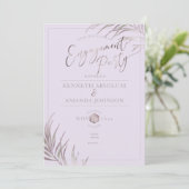 PixDezines Mauve+Lila Palms, Verlovingsfeest Kaart (Staand voorkant)