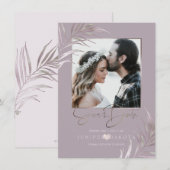 PixDezines MAUVE PALMEN SAVE THE DATE (Voorkant / Achterkant)