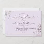 PixDezines Mauve Palms Rehearsal Dinner Kaart (Voorkant)