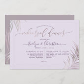 PixDezines Mauve Palms Rehearsal Dinner Kaart (Voorkant / Achterkant)