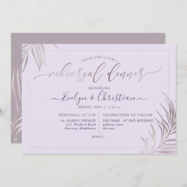 PixDezines Mauve Palms Rehearsal Dinner Kaart