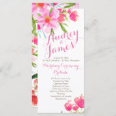 PixDezines May Flower/Waterverf Wedding Program Programmakaart (Voorkant / Achterkant)