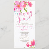 PixDezines May Flower/Waterverf Wedding Program Programmakaart (Voorkant)