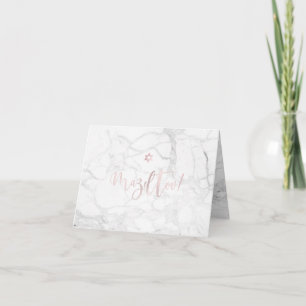 PixDezines Mazel Tov, Marble+ Blush Pink Script Kaart