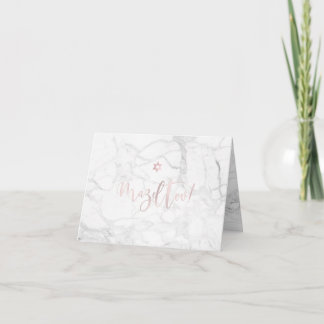 PixDezines Mazel Tov, Marble+ Blush Pink Script Kaart